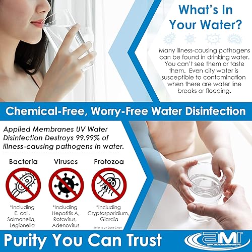 Miniatura 5 de APPLIED MEMBRANES INC. Solapur Purificador de agua ultravioleta para toda la casa esterilizador UV para purificación de agua potable de punto de