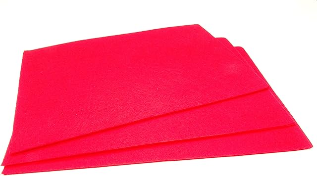 10 x A4 Felt Sheets - Red - Arts & Craft Fabric Material