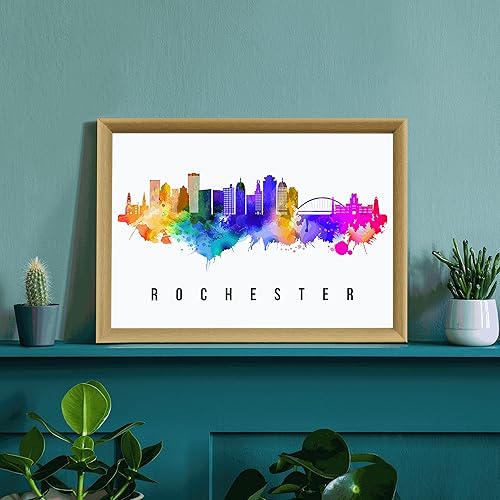 Miniatura 3 de Póster de Rochester Skyline New York, pintura de paisaje urbano de Nueva York, póster de Rochester New York, impresión de paisaje urbano y punto de