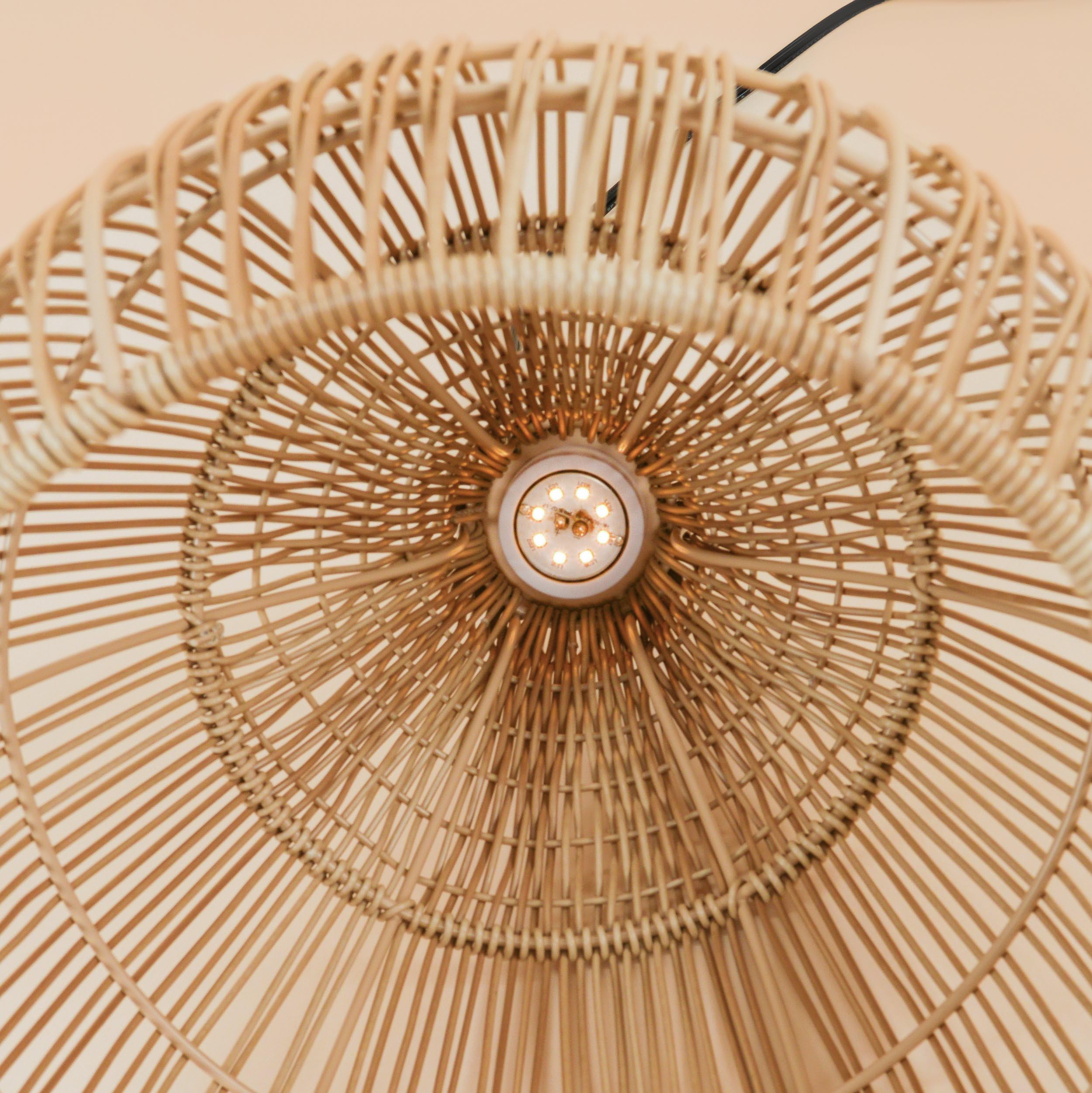 Esotec Solar Hängeleuchte Kairo, Boho Stil, LED warmweiß, Kabel 5m, 45 lm, Leuchtdauer 8 Stunden, Polyrattan, Metall, außen, outdoor, 30x43cm, IP44, Höhe 43cm, 102239