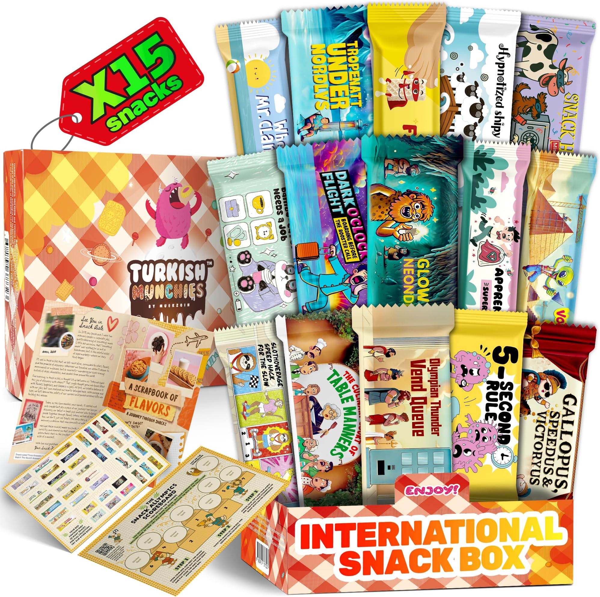 International Food Hamper | Premium Exotic Foreign Foods | Unique Hampers & Gourmet Gift for Men and Women | American Alike Retro Turkish Foods | Full-Size + Bonus Snacks (Midi Pink)