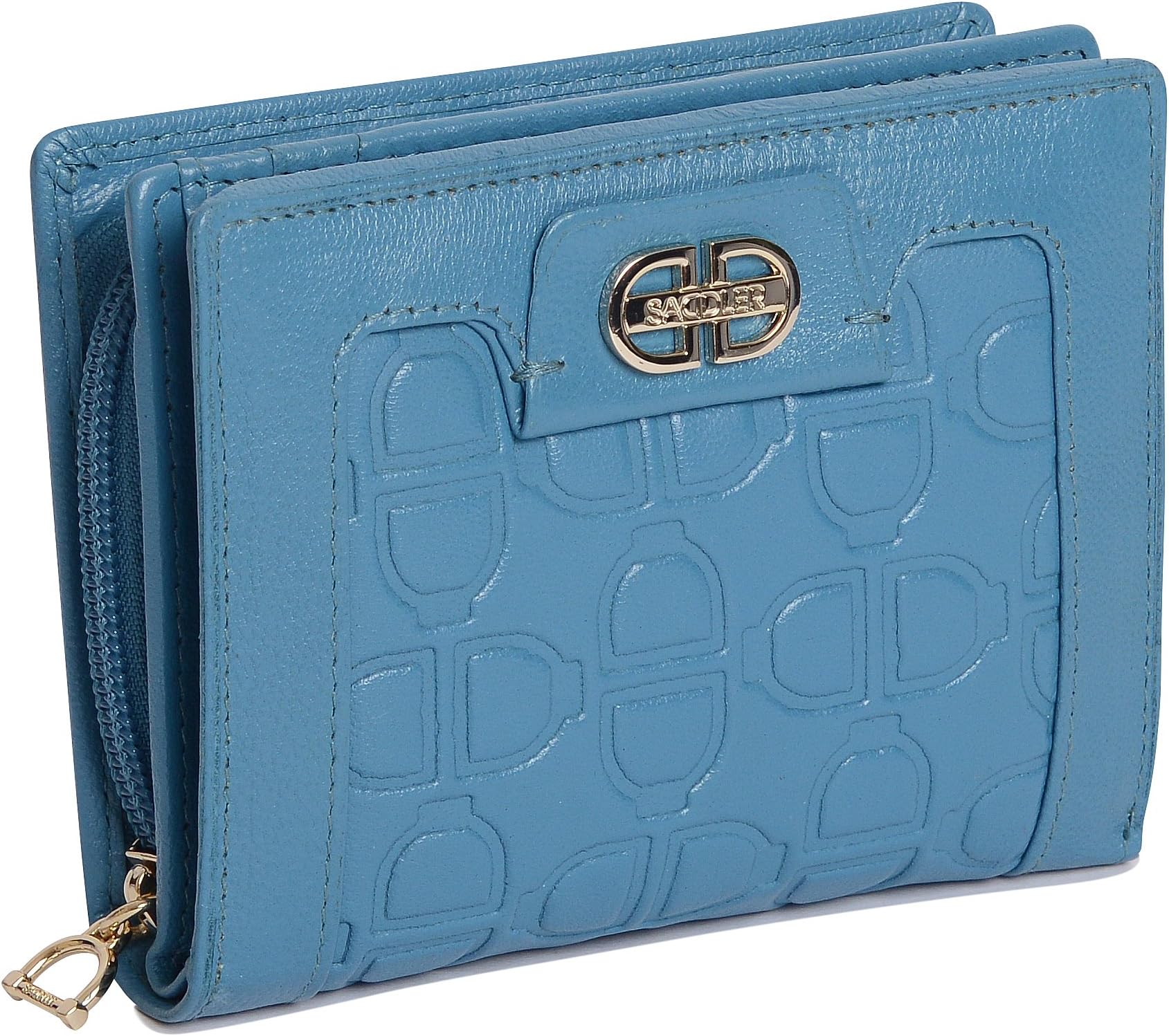 SADDLER Womens Real Leather Multi Credit Card Purse Wallet with Zipper Coin Purse| Designer Ladies Flap Purse - Perfect for Debit Travel Business ID Cards Notes and Coins | Gift Boxed - Blue