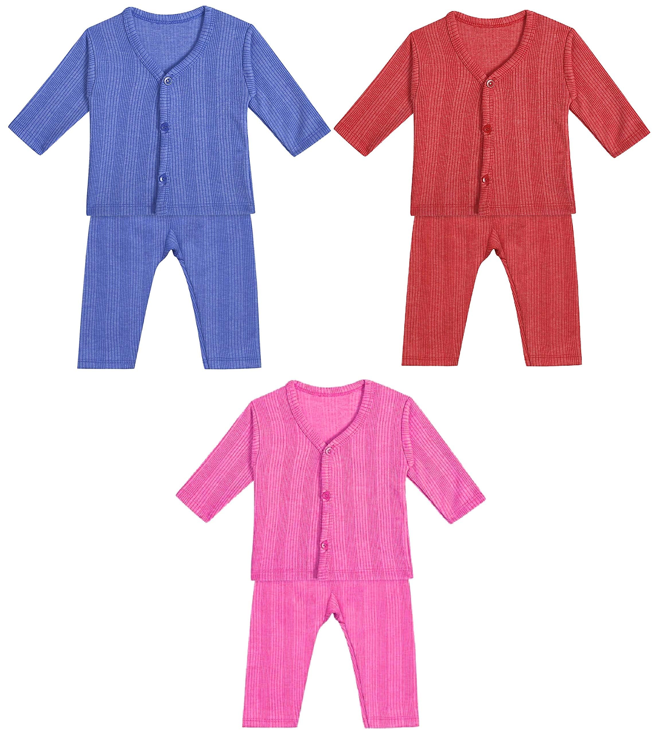 BabyBlossom Front Open Kids Thermal (Top & Pajama) Set for Baby Boys & Baby Girls, Pack of 3 Sets - Body Warmer for Baby-image-45