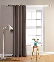 HOMEROKK Blackout Curtain 100% Polyester (Dark Taupe, 140 x 260 cm)