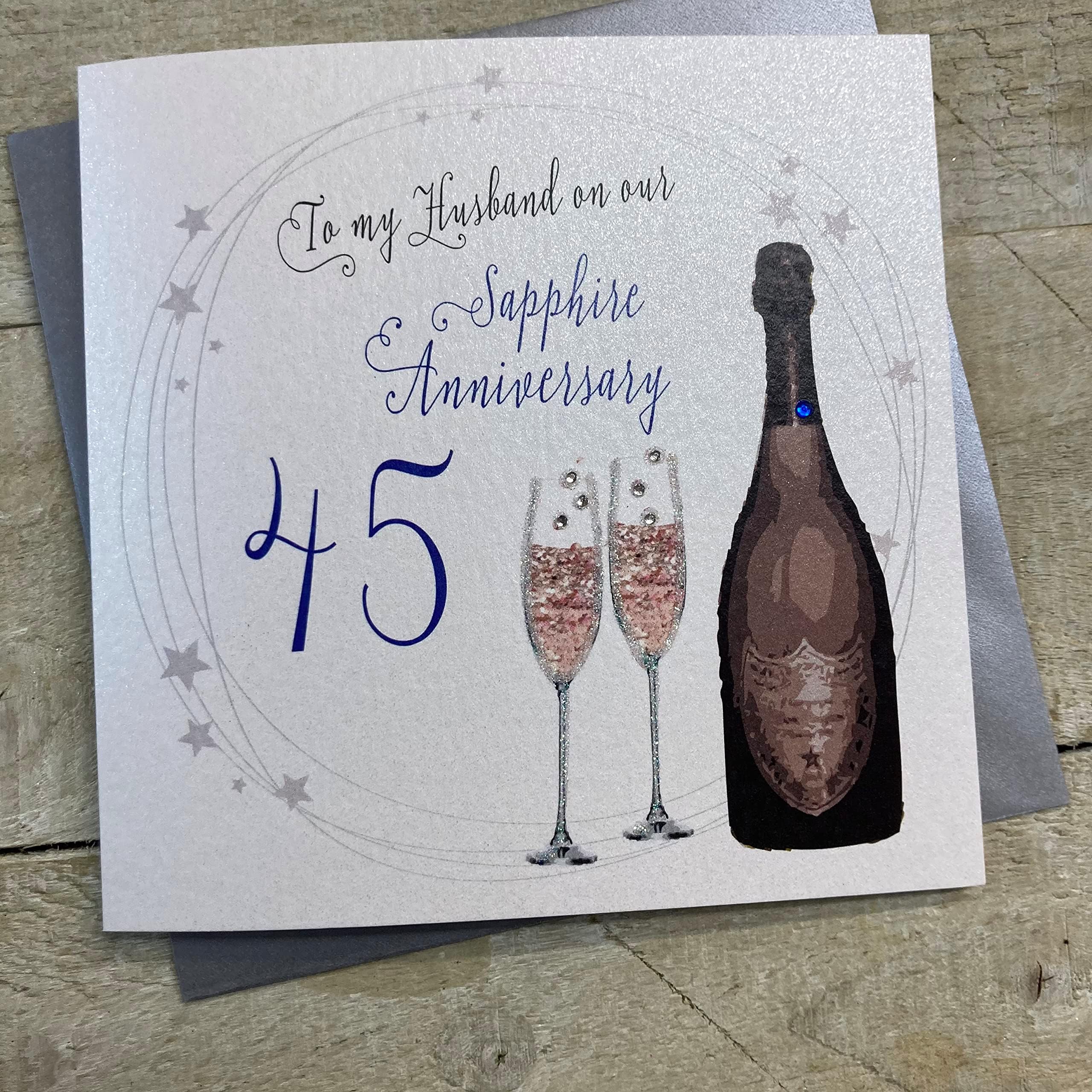 My Husband 45th Wedding Anniversary Card - On Our Sapphire Anniversary ...