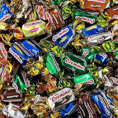 Miniatura 3 de Cremino Postre Taffy Chews  6 libras  Original Chewy Toffee Candy Soft Chew Surtido  Chocolate, vainilla, café, ron y menta  Envueltos