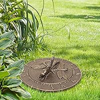 Vista 2 de Whitehall Products Reloj de sol de libélula de bronce francés