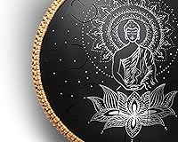 Vista 3 de GUDA DRUM Moneda Magic Lotus. Tambor de doble cara con decoración de cuerda y mazos gratis. Tambor de lengua premium