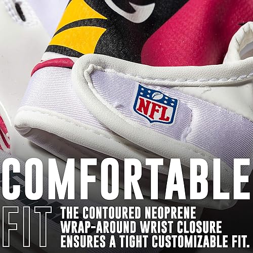 Vista 62 de Franklin Sports - Guantes de receptor de fútbol americano juvenil con logos de equipos de la NFL, palma de silicona, todos los tamaños juveniles