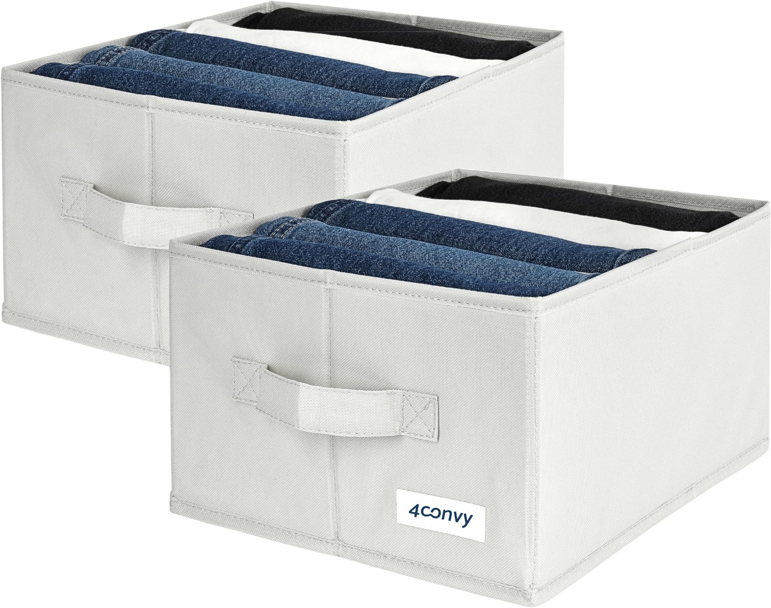 2 Contenitori Pieghevoli Per Vestiti - Organizer Con 7 Scomparti - Grigio - Per Jeans, Magliette, Intimo - Foto 11