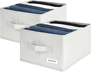 Organisateur Pantalons 4CONVY XXL - 4 Unités - 7 Compartiments Par Bac - Rangement Sans Plis Pour Jeans, Pulls
