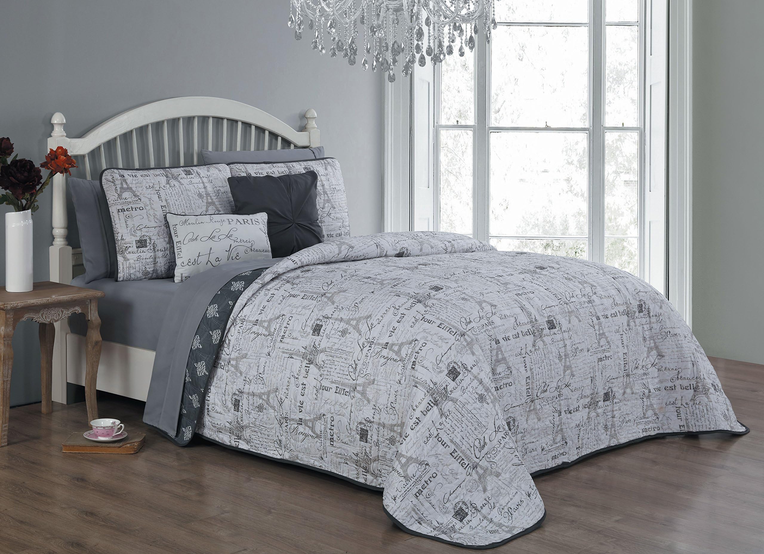 Avondale Manor 9-Piece Quilt Set, Grey, King