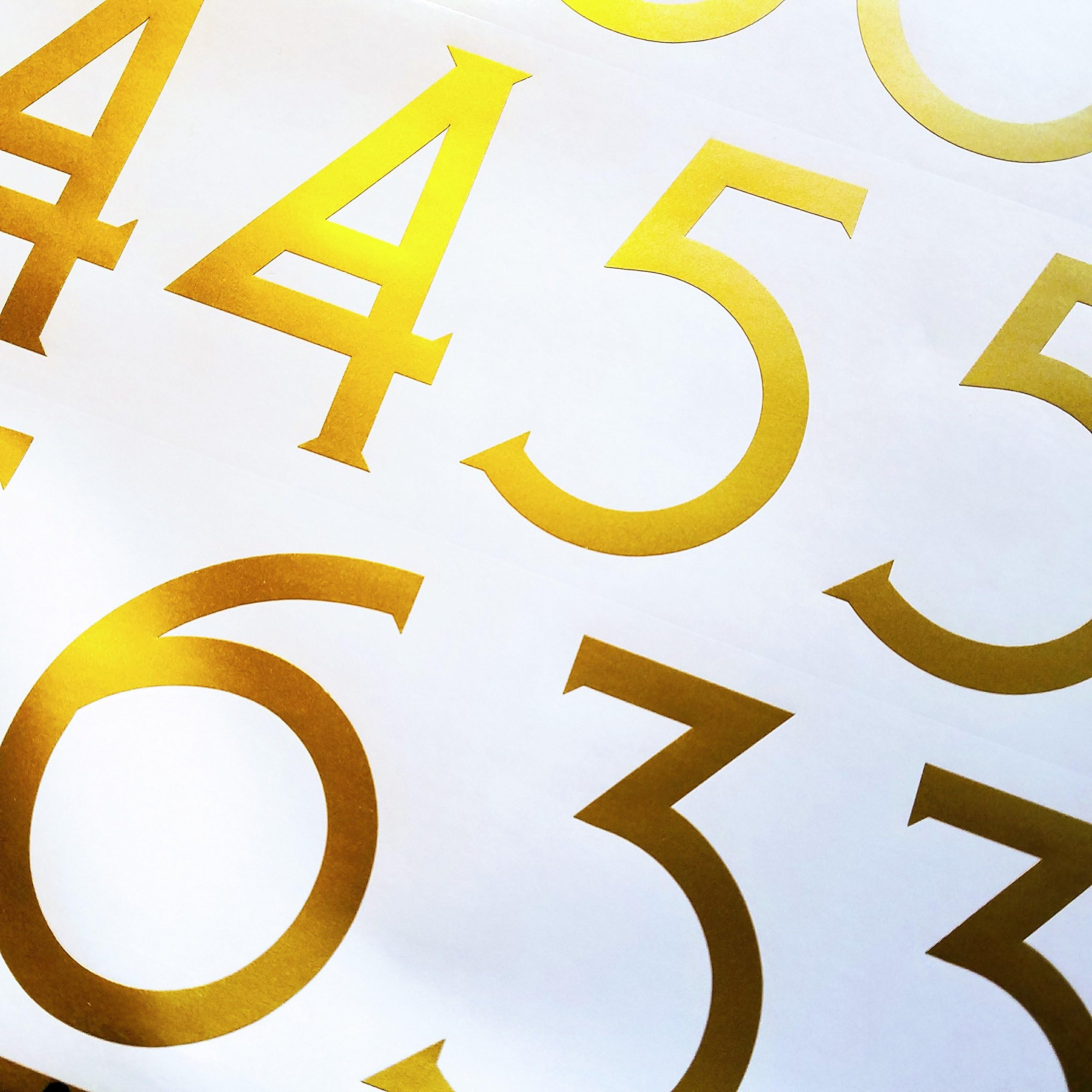 Craftsman Style Die Cut Vinyl Numbers (2 inch Soft Metallic Gold)