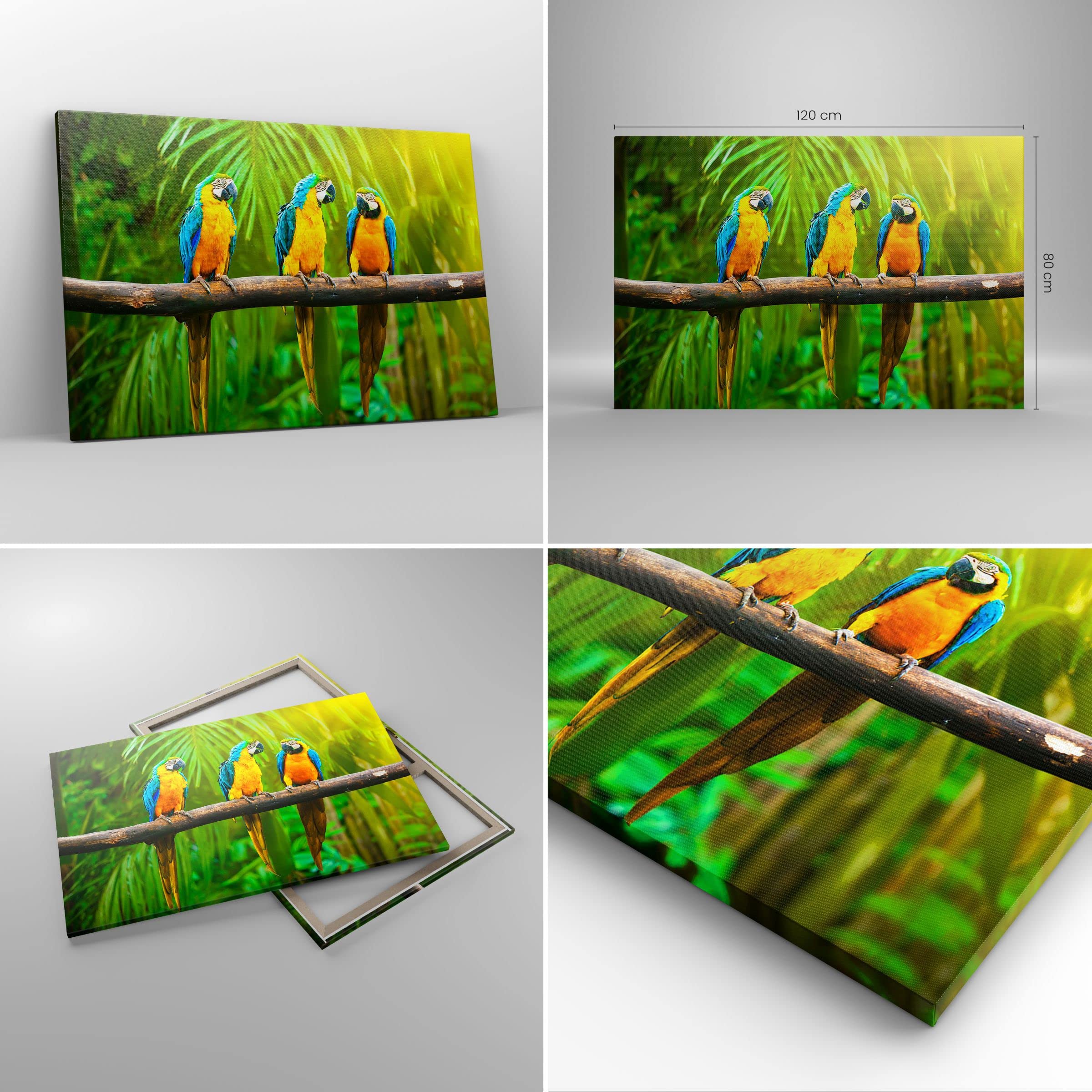 Cuadro Decorativo Moderno Sobre Lienzo 120x80 Cm - Diseño Río, Sol Y árboles, Para Salón, Dormitorio O Cocina, Listo Para Colgar