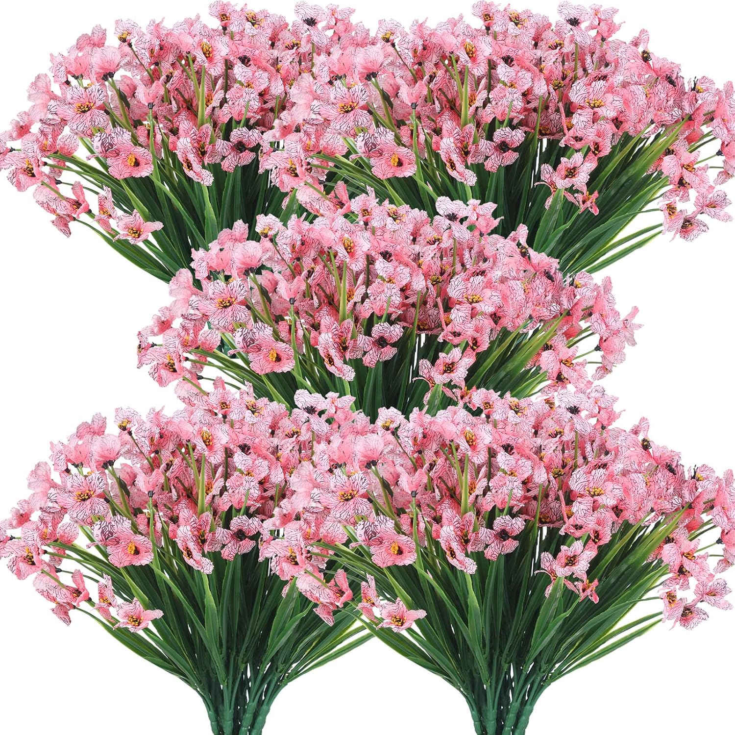 Janinka Artificial Outdoor Flowers Bulk UV Resistant No Fade Faux Plastic Flowers