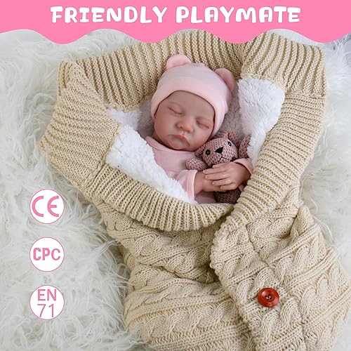 Miniatura 3 de Milidool Muñecas de bebé recién nacidas realistas que se ven realistas de cuerpo suave, muñecas de bebé recién nacidas, muñeca de niña de 18