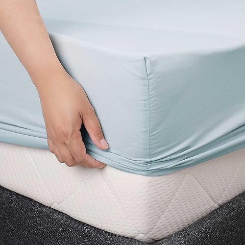 Miniatura 2 de Color Remedy Juego de sábanas tamaño Queen de 200 hilos 100% algodón rico de 4 piezas, 1 sábana bajera, 1 sábana encimera, 2 fundas de almohada,