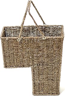 Trademark Innovations 15" Wicker Storage Stair Basket With Handles (Light Brown)
