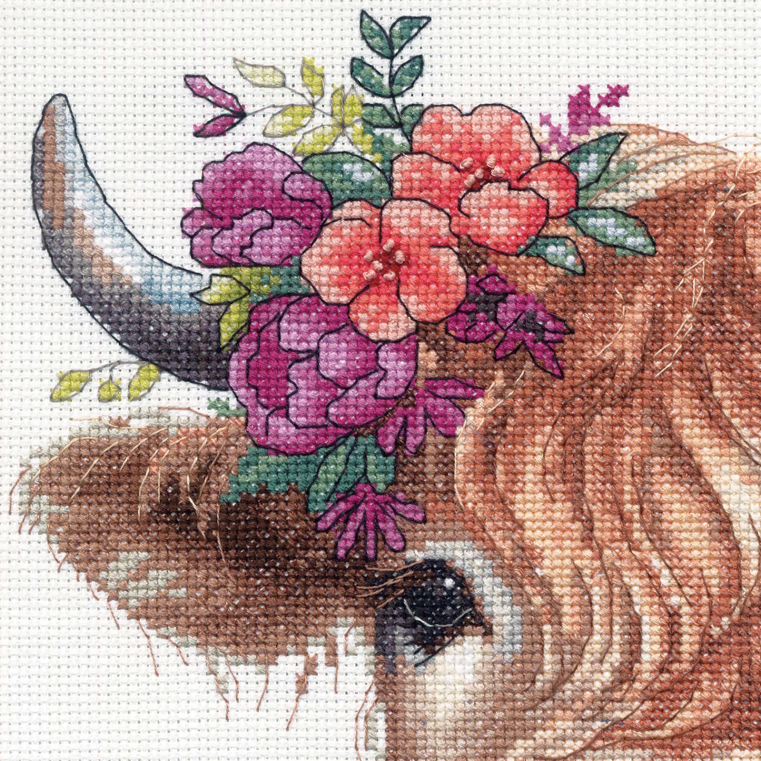 Amazon.com: Dimensions 70-35449 Highland Cow Counted Cross Stitch