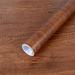 Abyssaly Wood Grain Contact Paper for Shelf, Brown Table Contact Paper Peel and Stick Wallpaper, Adhesivw Decorative Wood Vinyl Peel and Stick Wallpaper for Desk 17.71" X 118"