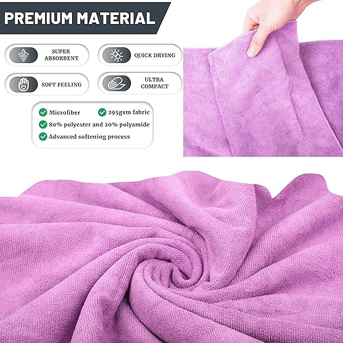 Miniatura 2 de Rainleaf Toalla de viaje de microfibra de secado rápido, ultra compacta, súper absorbente, paños para baño, ducha, campamento, mochileros, color