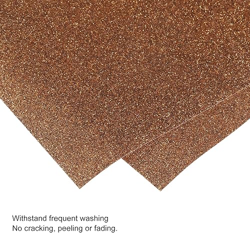 Miniatura 5 de MECCANIXITY Vinilo de transferencia de calor con purpurina para planchar, color marrón oscuro, 12 x 10 pulgadas, para camisetas, bolsas, zapatos,