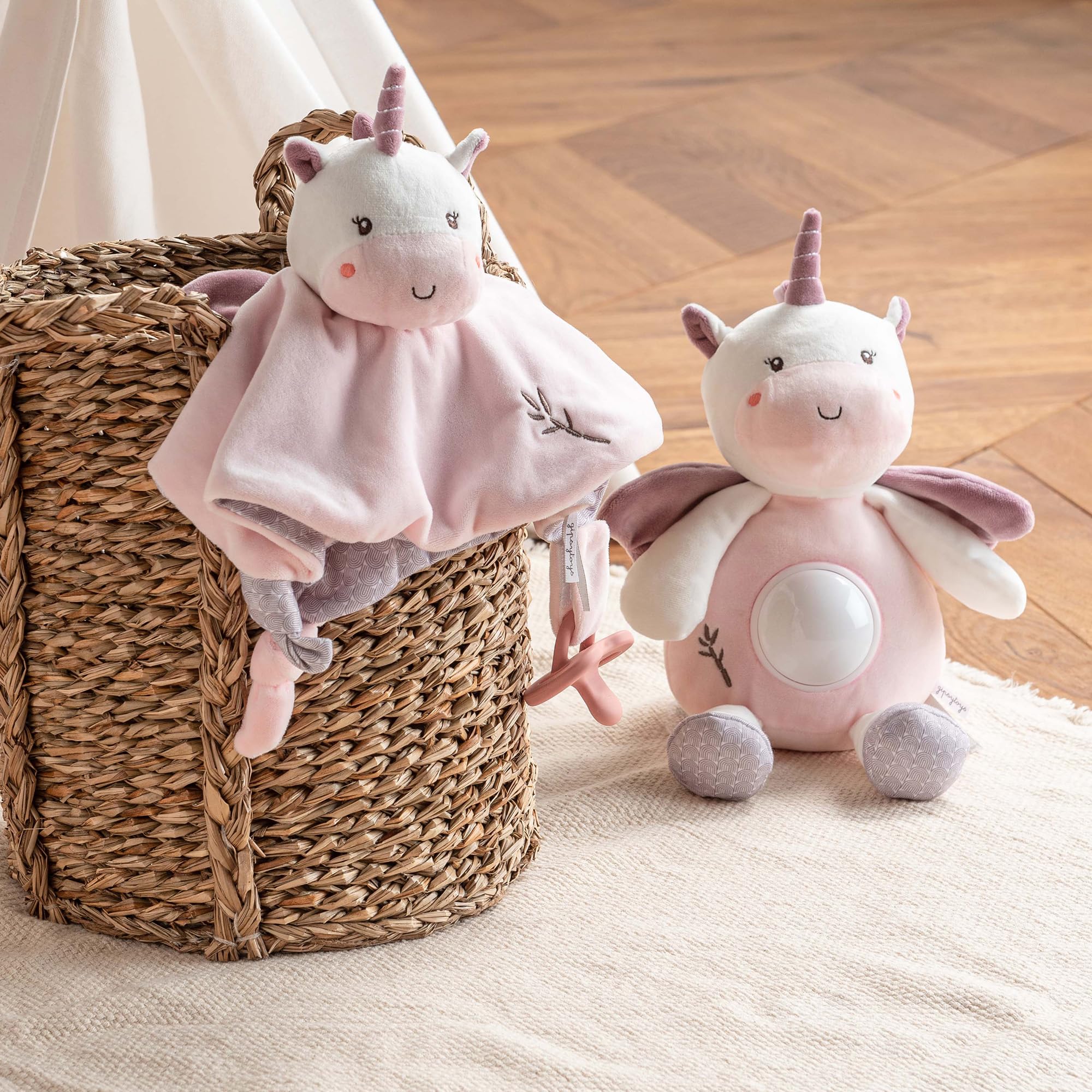 Gipsy Toys – Carre Doudou Unicorn – Gamma Bamboo – 24 CM S/Card – Rosa – 1° Età