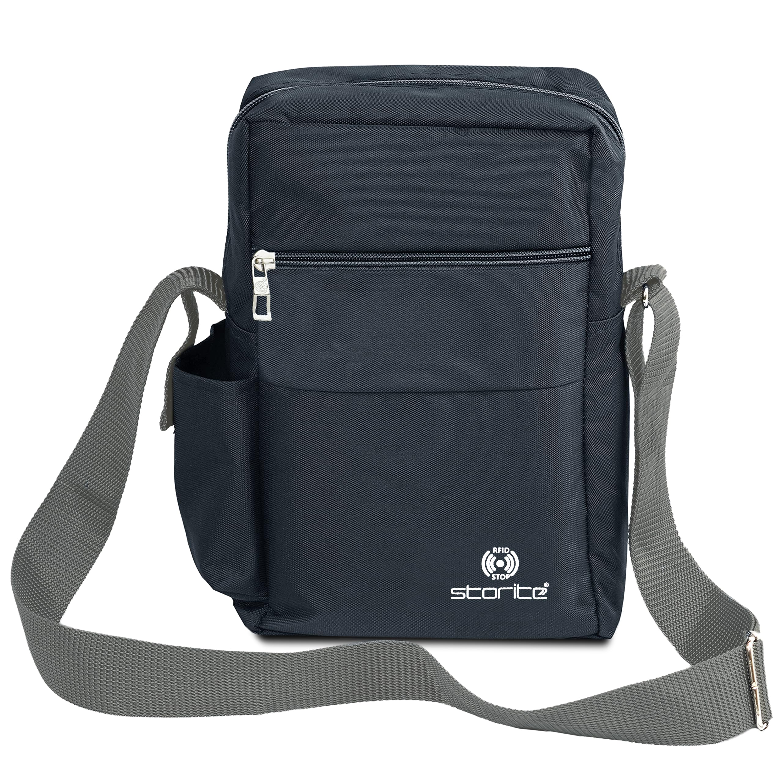 RFID Anti-Theft Crossbody Sling Bag for Men & Women | Compact Travel Shoulder Bag with Secure Zipper Pockets | Lightweight Daily Use Messenger Bag (Dark Grey)-image-41