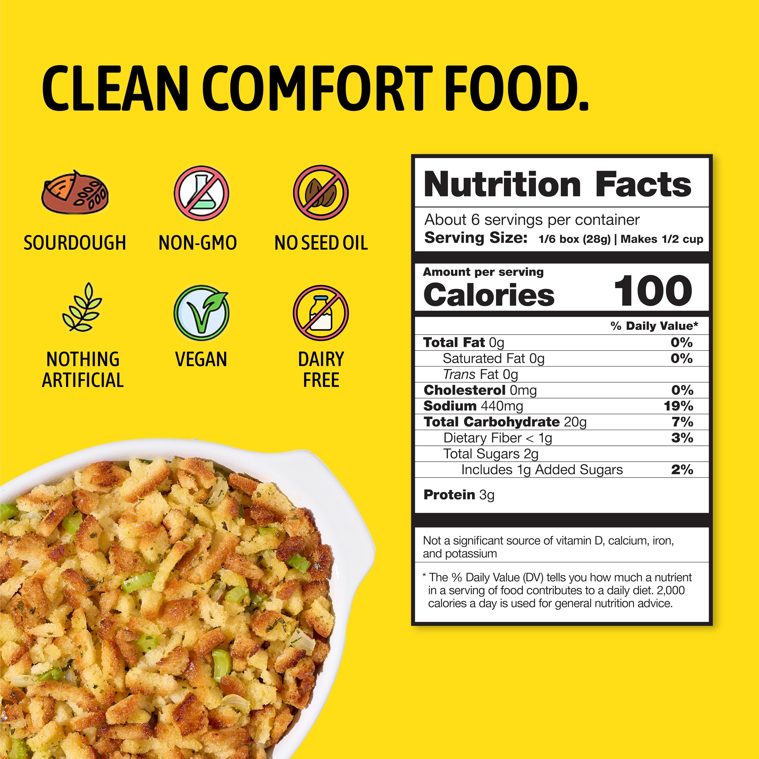 Kooshy Stuffing Mix | Sourdough Stuffing Mix | Vegan No Seed Oil Thanksgiving Dinner Side & Pantry Staple | Stove or Oven Prep (6 oz Bag | 3 Pack)