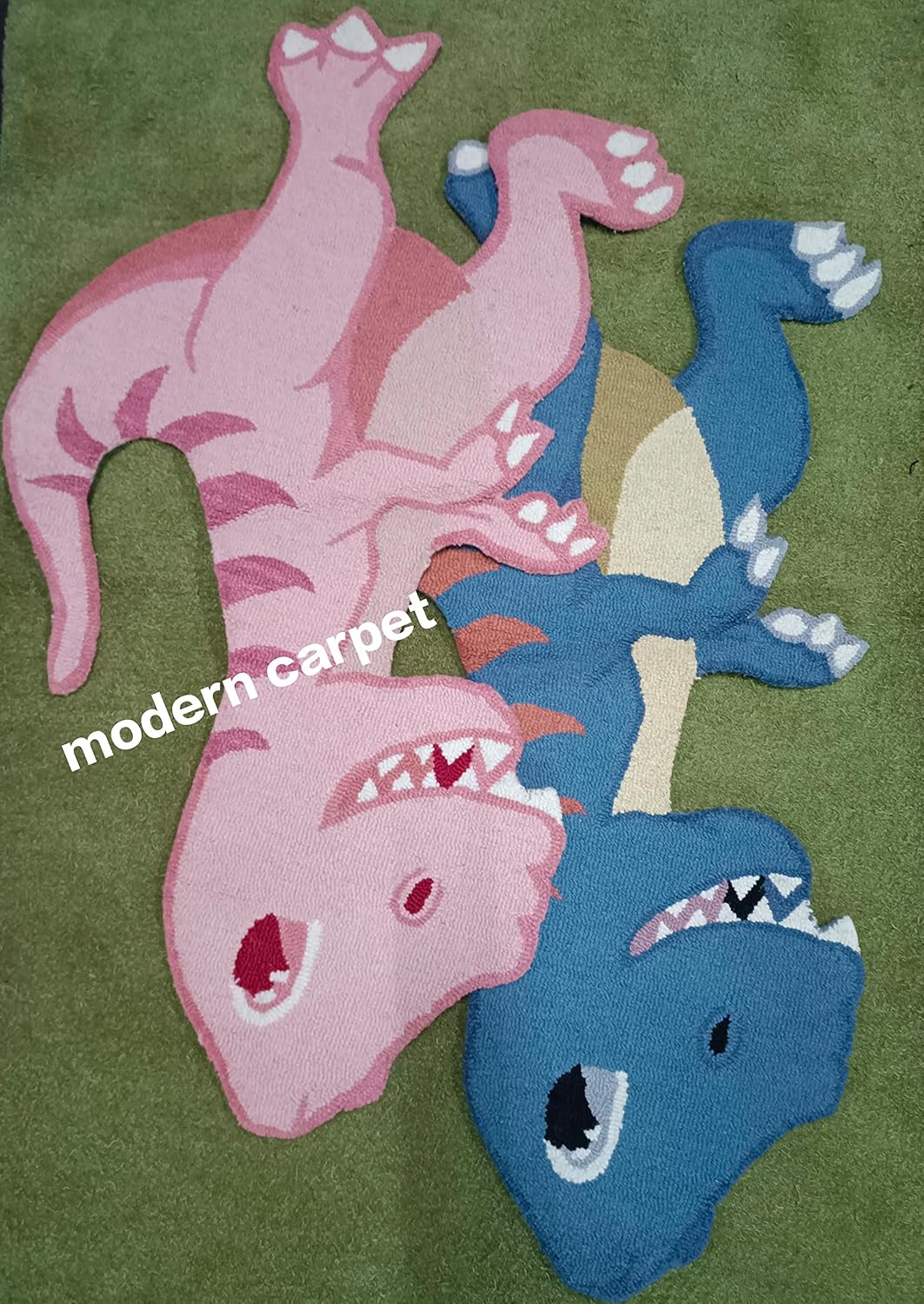 Tibetan Tiger Rug Kid Rugs 3x5 100% Woolen Handmade Tufted for Kid Room Bedroom Living Room Doormat by Modern Carpet (Blue)