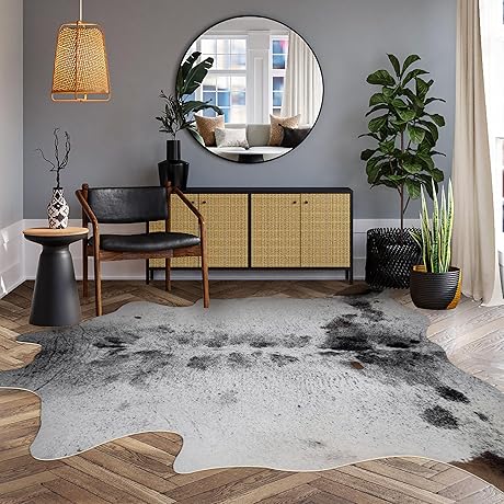 Rustic Faux Cowhide Rug for Western Flair in Living Rooms and Bedrooms