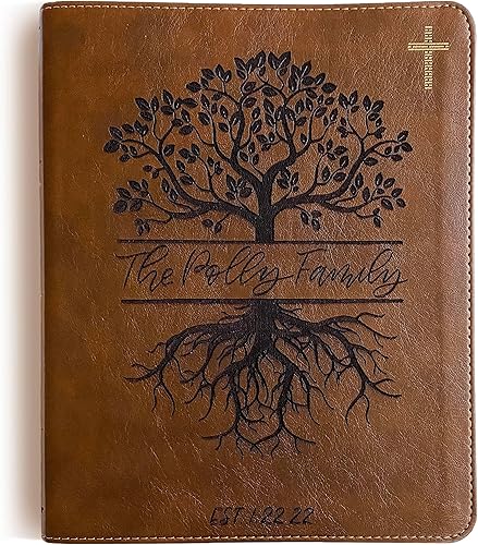 NIV Journaling Bible - Ilustración personalizada de árbol ilustrado con apellido y fecha incluidos en el diseño dibujado a mano, hace una gran boda,