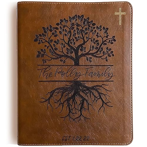NIV Journaling Bible Personalized Custom Illustrated Tree Illustration with Family Name and Date Included in the Hand Drawn Design, Makes a Great