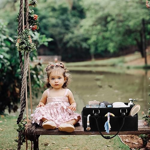 Miniatura 3 de Organizador de pañales para bebé para niñas y niños, cesta de almacenamiento grande para guardería, bolsa portátil para cambiador y automóvil,