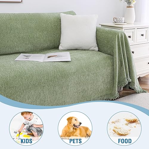 Miniatura 5 de H.VERSAILTEX Fundas para sofá de 3 cojines, fundas para sofá de sala de estar, funda de felpilla para perros para sofá modular en forma de L, futón