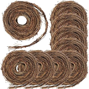 Janinka 9 Pcs 15 Feet Grapevine Garland Natural Grapevine Wreath for Crafts DIY Twig Garland Rattan Hanging Vine Wreath for Wedding House Holiday Door Vase Wall Home Decor