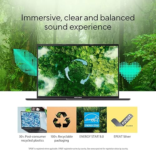 Miniatura 9 de ASUS Portátil Vivobook 16, pantalla WUXGA 1920X1200 de 1610, CPU AMD Ryzen 5 5625U, gráficos AMD Radeon, 8 GB de RAM, SSD de 512 GB, sensor de