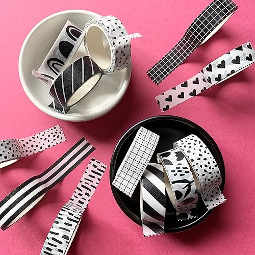 Miniatura 4 de Washi Tape - Juego de 12 rollos de 0.591 in de ancho, cinta decorativa para diario, álbumes de recortes, manualidades, diarios de viñetas,