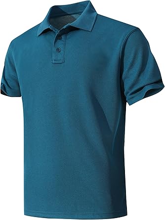 KAOKLRNI Camisa polo masculina de secagem rápida de manga curta