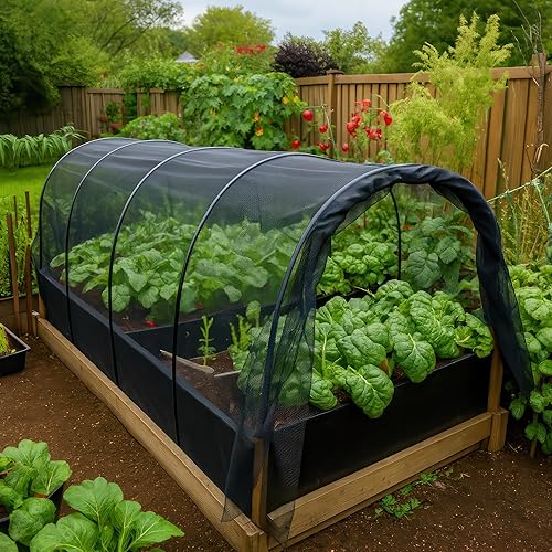 Miniatura 3 de Mosquitera negra para bricolaje, red de 10 x 30 pies, cubierta de insectos para jardín, patio, exterior y ventanas, varios tamaños en negro, blanco