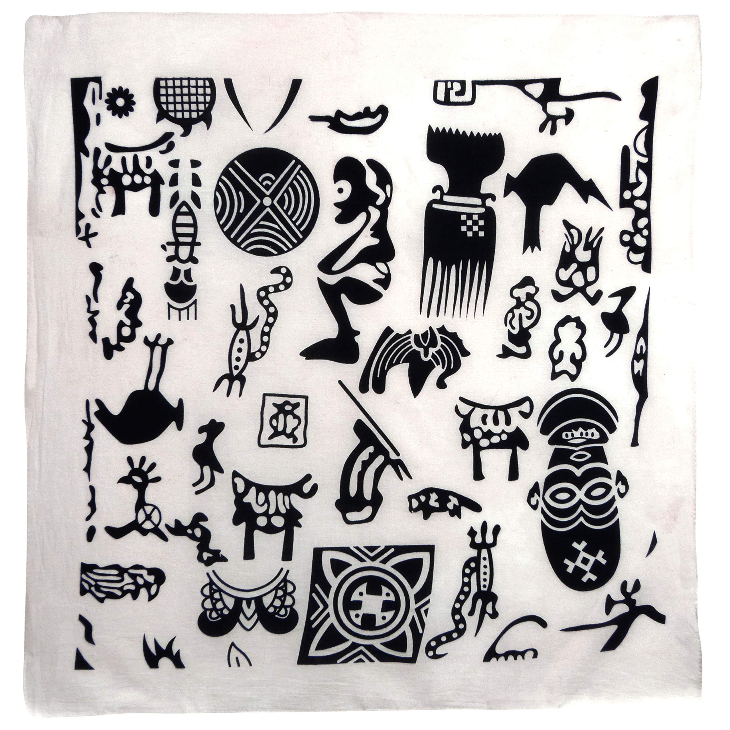 Pickled Moon Men's White Ladies Zulu Afircan Tribal Cotton Bandana Bandanna
