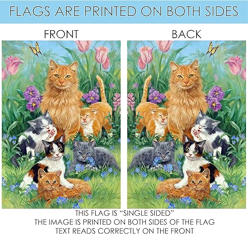 Miniatura 5 de Toland Home Garden - Bandera decorativa para jardín diseño de gatos de 118 x 177in