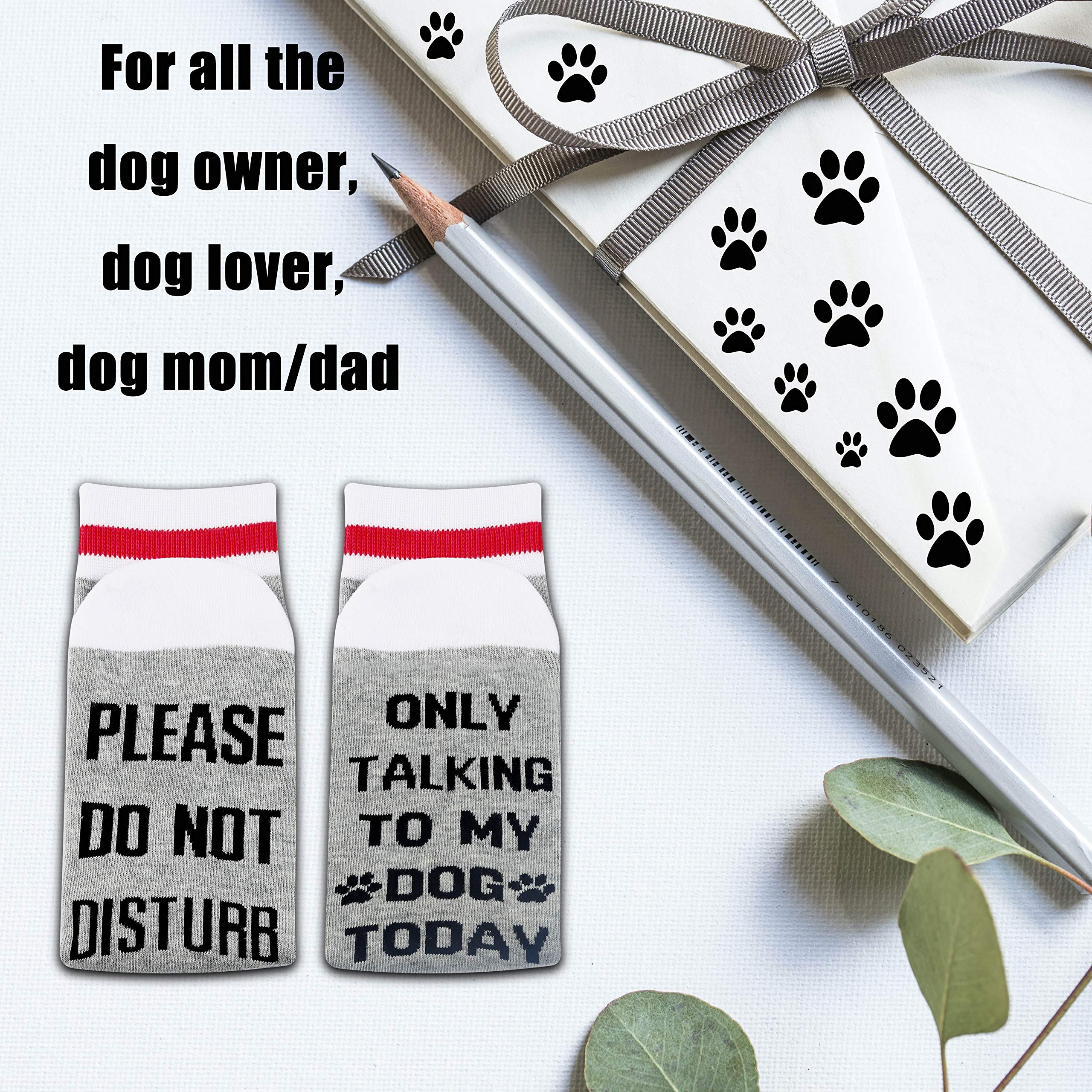 JTOUK Dog Mom Gift - Funny 'Only Talk To My Dog' Socks - Image 4