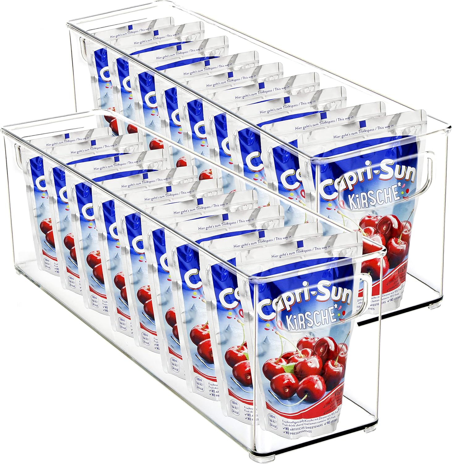 Youngever Stackable Plastic Storage Bins – 2 Pack for Pantry & Fridge