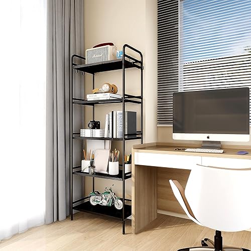 Miniatura 2 de HDANI Estante de almacenamiento de pie de 5 niveles, estantes de utilidad para almacenamiento, estante de almacenamiento de metal multifuncional