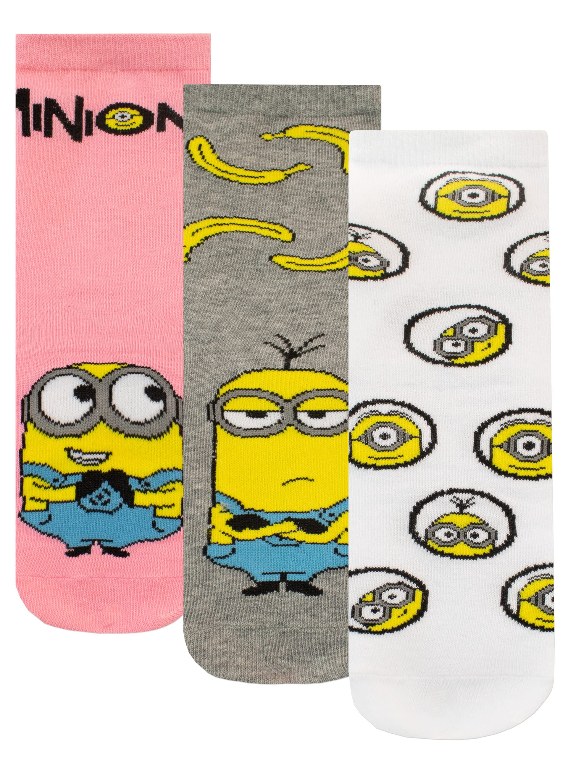 MINIONSGirls Socks Pack of 3 Multicoloured 6-8