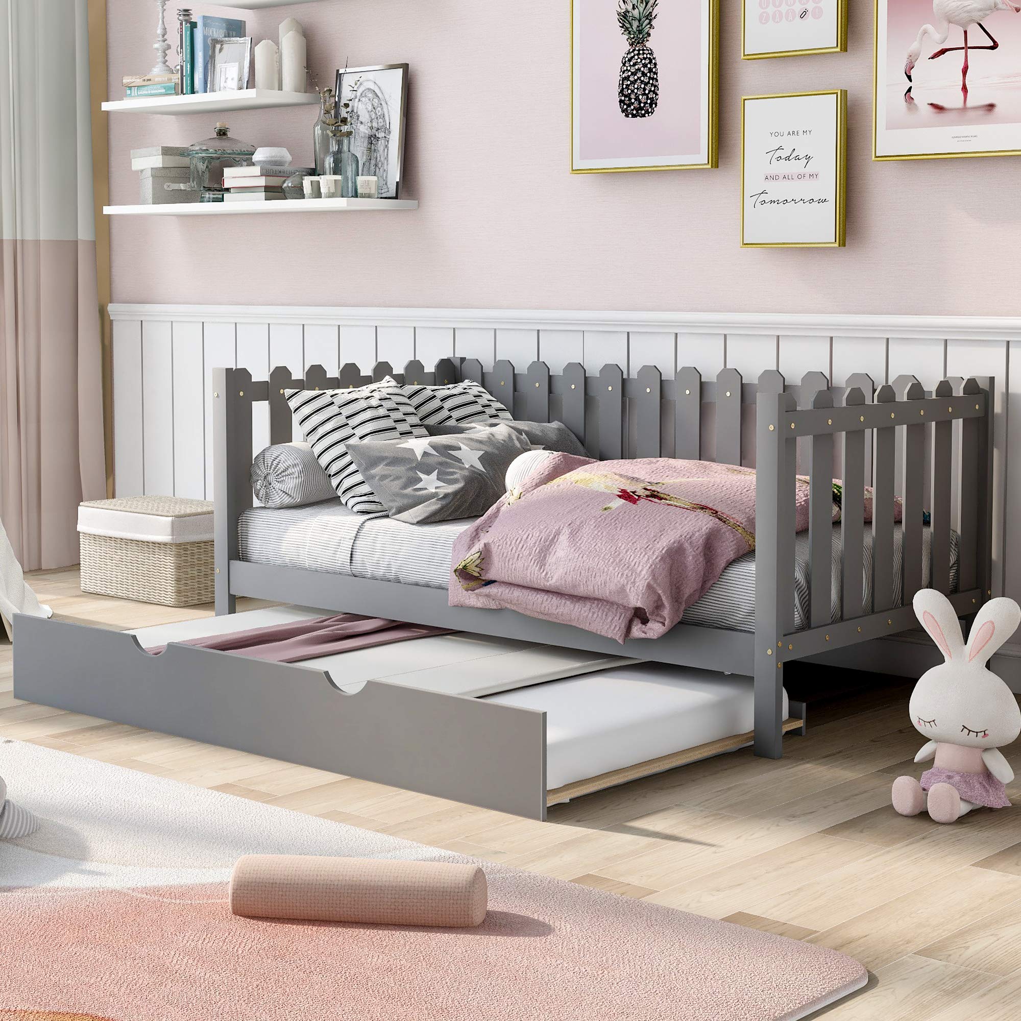 Buy Livspace Daybed with Trundle, Wood Twin Size Sofa Bed Frame