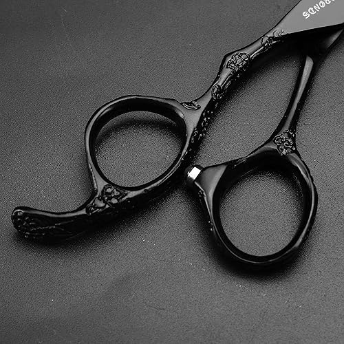 Miniatura 5 de Tijeras de peluquería de mano izquierda de 6 pulgadas Tijeras de adelgazamiento de pelo Negro Herramientas de salón de peluquería, uso en casa o