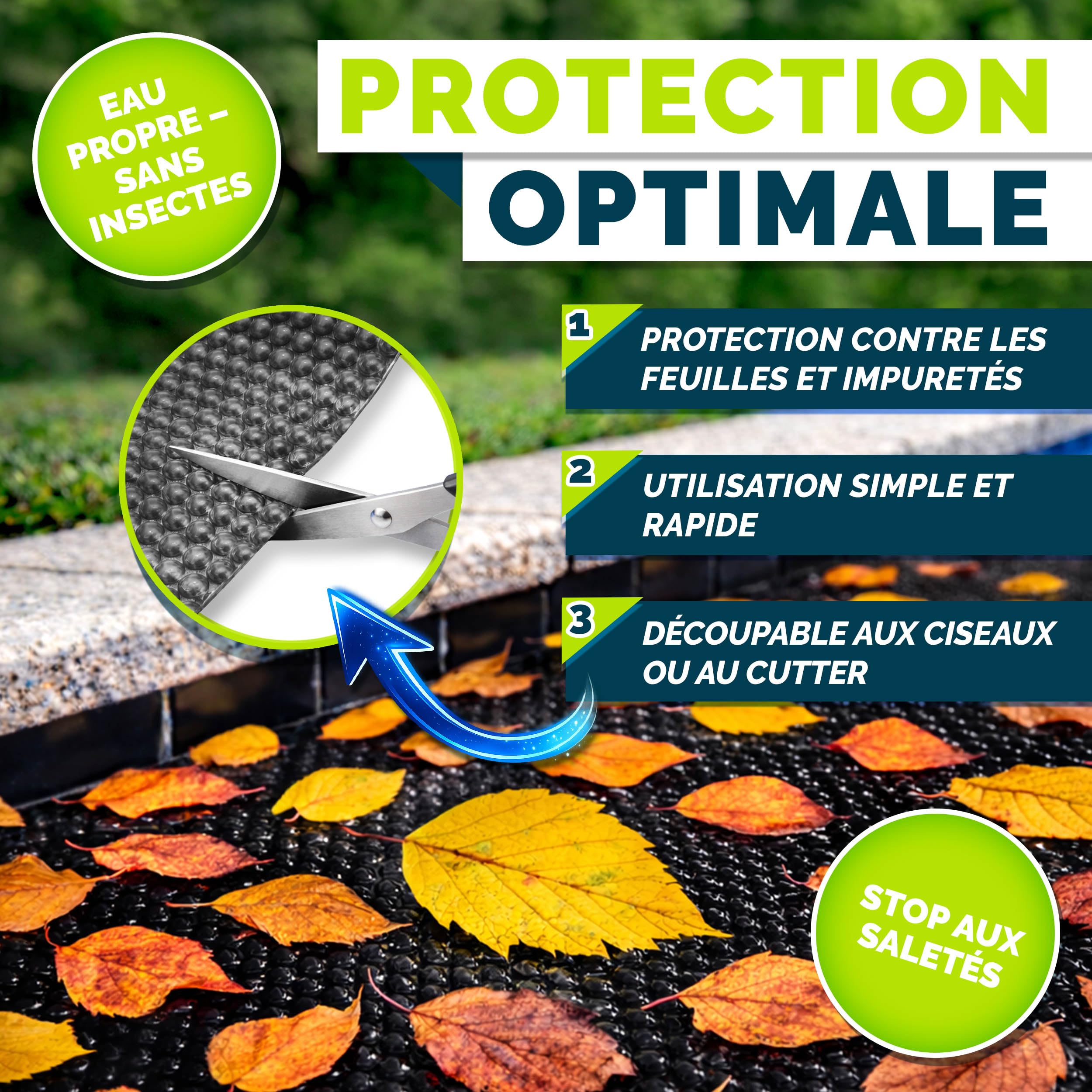 tillvex® Bâche solaire pour piscine de qualité supérieure - 400 µm - Rectangulaire - 450 x 220 cm - Découpable