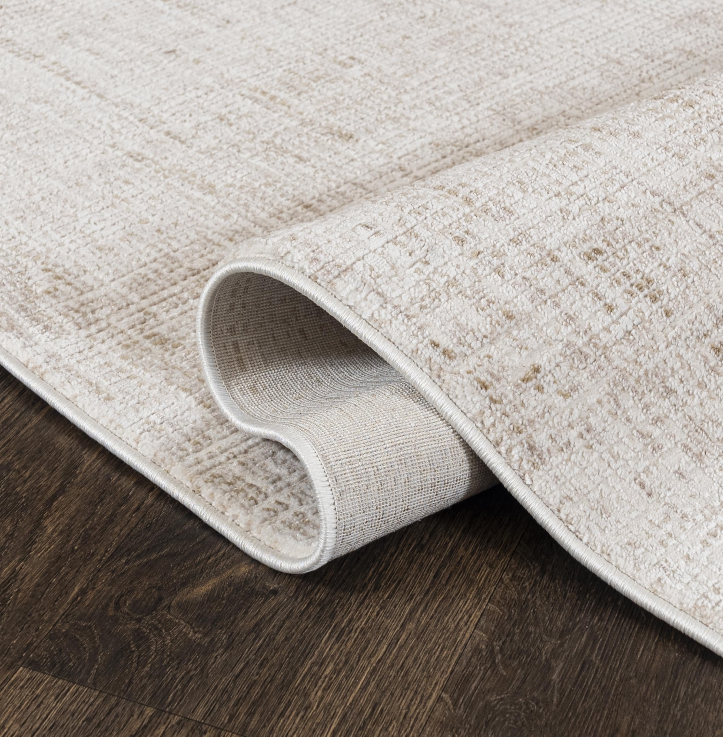 Mazovia Tappeto beige moderno astratto – Tappeto per soggiorno, camera da letto – pelo corto rettangolare – tappeti morbidi – beige crema – 160 x 230 cm